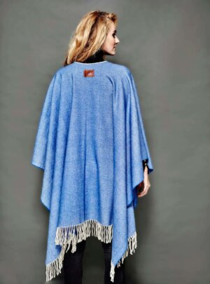 PONCHO DEIA LONG BLEU AZUR