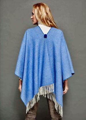 PONCHO DEIA LONG BLEU AZUR