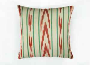 Housse Coussin IKAT OFFRE VERMEIL ET VERT