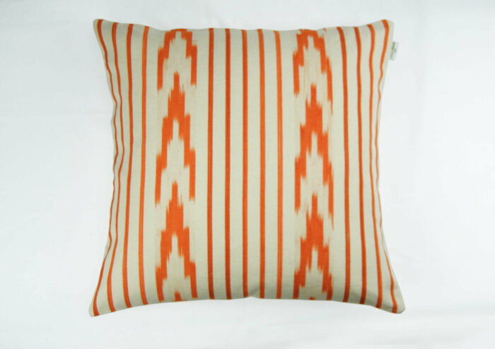 Housse Coussin IKAT ALFABIA GALATZO ORANGE