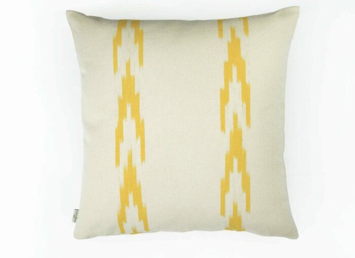 Housse Coussin IKAT ALFABIA GROC JAUNE