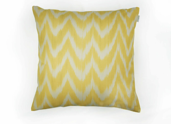 Housse Coussin IKAT TALAIA JAUNE