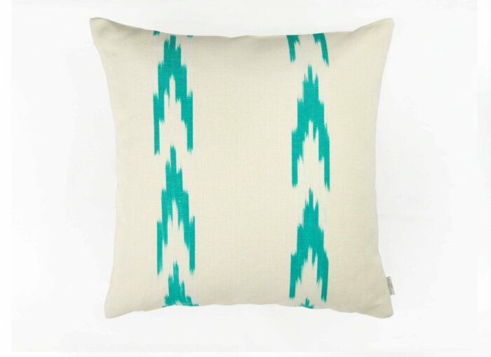 Housse Coussin IKAT ALFABIA TURQUOISE