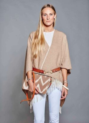 AMAIA Toile Ikat Camel et cuir clair