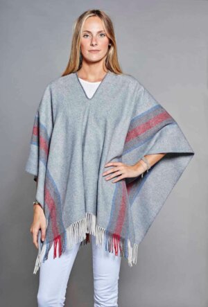 PONCHO MAYAS FASHION GRIS léger