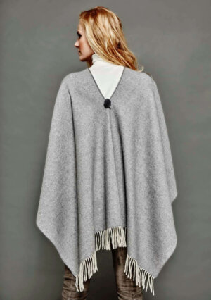 PONCHO MAYAS GRIS PERLE Poncho léger