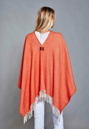 PONCHO MAYAS ORANGE Poncho léger, extra doux et chaud