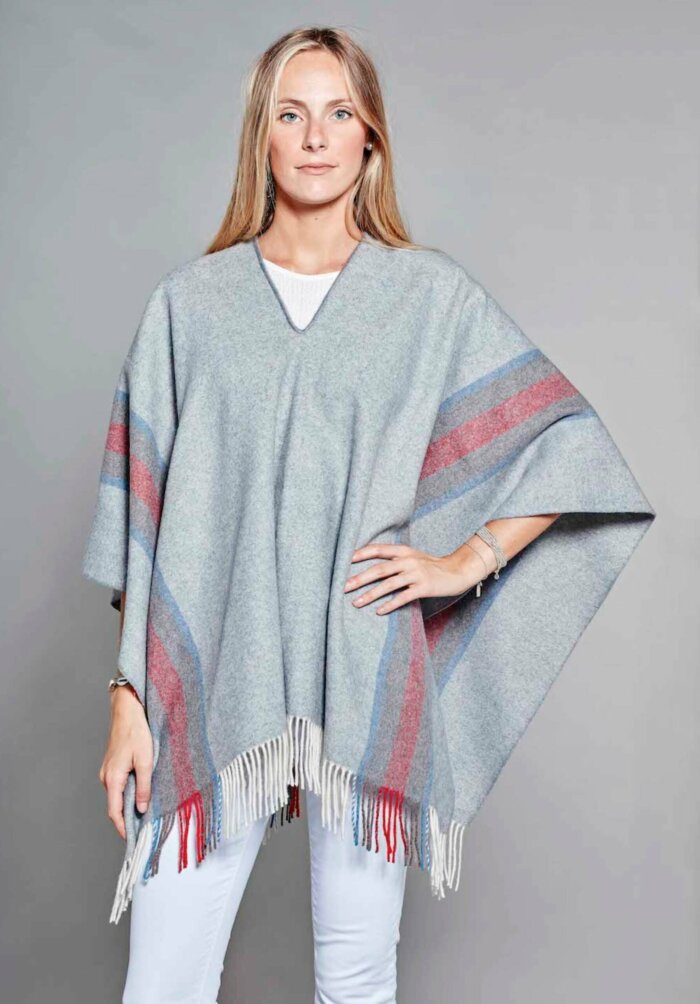 PONCHO MAYAS FASHION GRIS léger