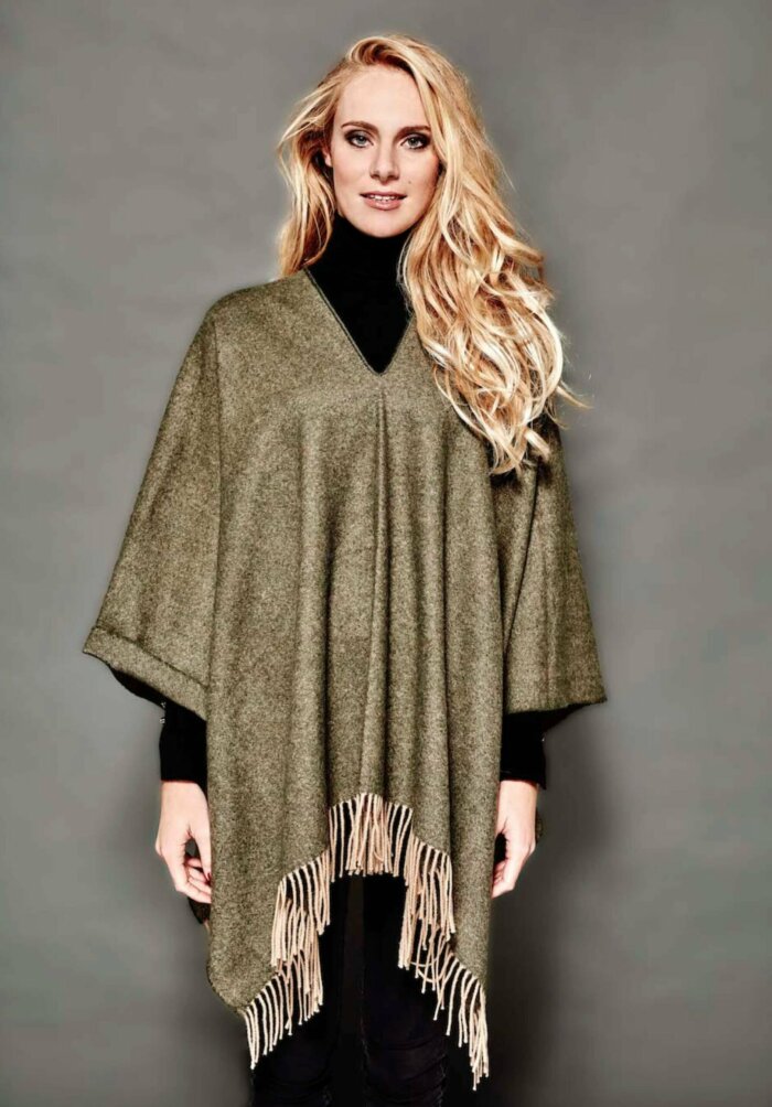 PONCHO MAYAS KAKI Poncho extra doux