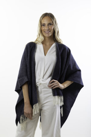 PONCHO DEIA COURT BLEU JEAN
