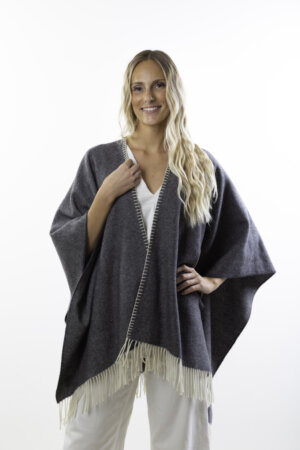 PONCHO DEIA COURT GRIS ANTRACITE