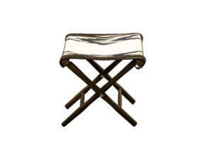 TABOURET TOILE IKAT ALAFABIA NOIR/BLANC