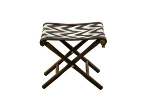 TABOURET TOILE IKAT TALAIA NOIR/BLANC