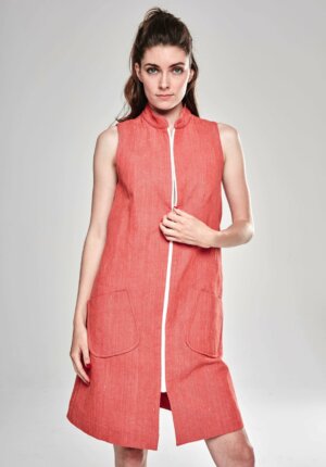 ROBE « HARDY » Modèle Long Rouge brique